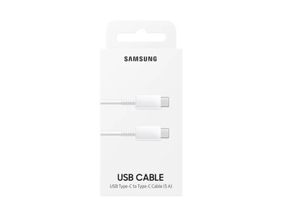 Други USB кабели Кабел оригинален Samsung EP-DN975BWEGWW 5A USB Type-C към USB Type-C бял